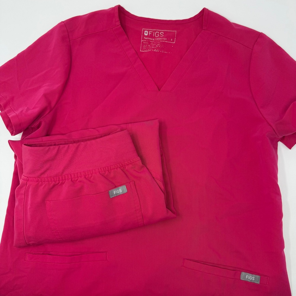Figs Casma Top Zamora Jogger Scrub Set Ultra Rose Pink Women's Size Small